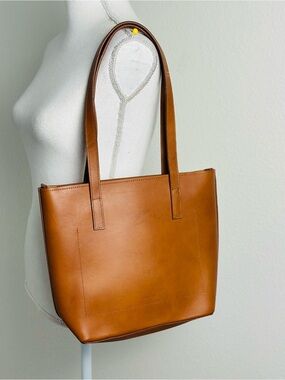 Teddi Joelle Cognac Classic Leather Tote Bag